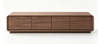 Ensemble meuble TV et table basse moderne minimaliste européen couleur noyer, meuble de rangement durable en panneaux de bois pour téléviseurs de 45 à 49 pouces, petit modèle