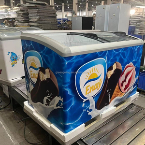 Congelador <span class=keywords><strong>Horizontal</strong></span> de Doble Puerta con Vidrio Curvo para Supermercado, Almacenamiento de Helados, Refrigerador Personalizable de Fábrica - Product Image 3