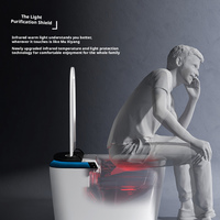 WC intelligent à chasse automatique avec capteur automatique, cuvette de toilette monobloc, toilettes intelligentes automatiques avec télécommande