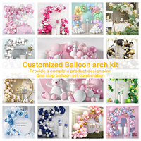 Kit d'arche de guirlande de ballons personnalisée bleu marine, bleu sarcelle et blanc en latex pour la décoration de fête, de baby shower ou d'anniversaire pour garçons