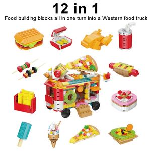 Ladrillos de construcción DIY de comida rápida de estilo occidental, bloques de construcción de juguete Gashapon, <span class=keywords><strong>huevo</strong></span> retorcido 12 en 1, juego de bloques de camión de comida <span class=keywords><strong>grande</strong></span> combinado - Product Image 6