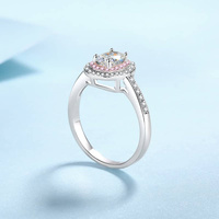 Double Cercle Argent Sterling 925 1CT Sparking Oval Cut Vvs Moissanite Gra Certificated Minimalist Wedding Ring for Women