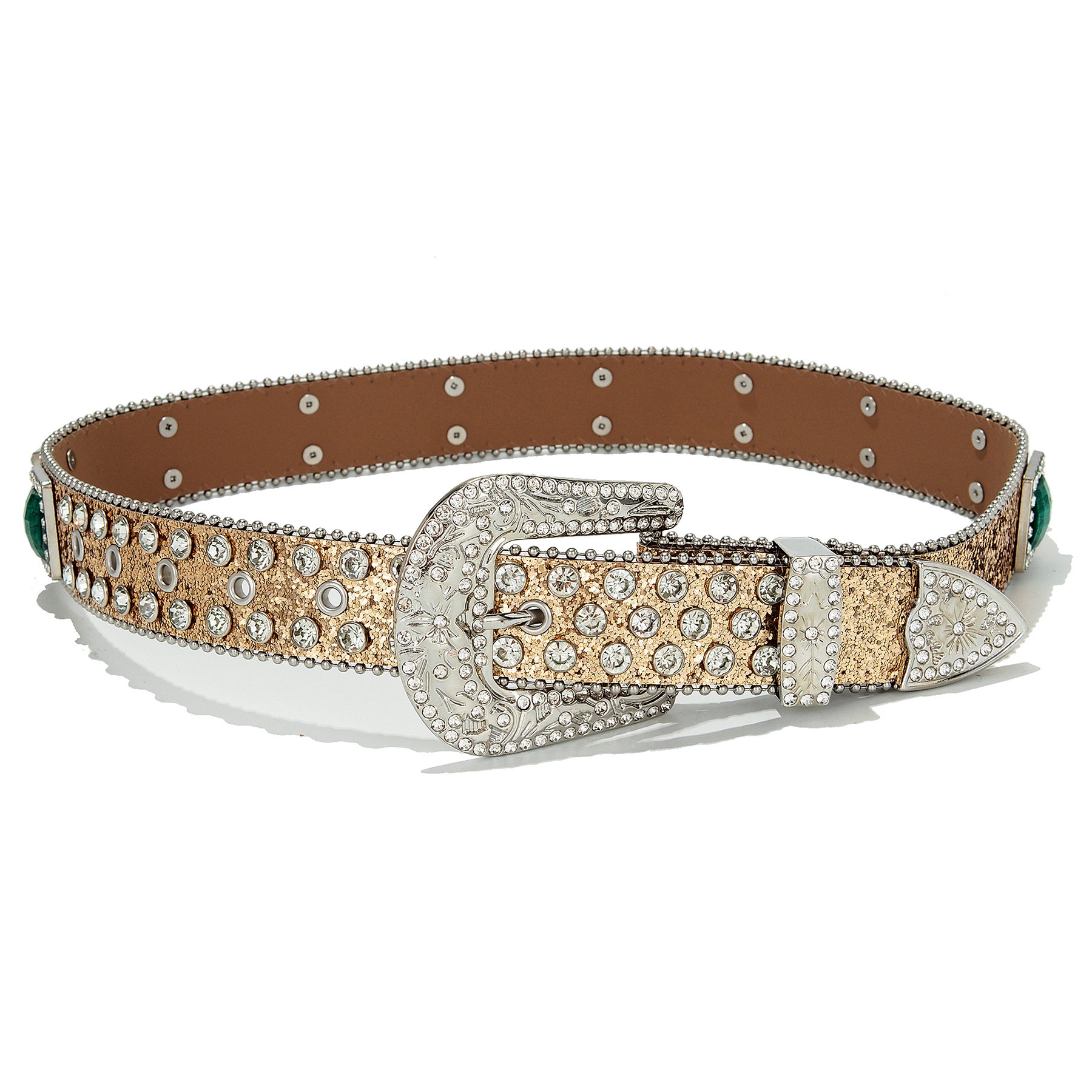 2599 Rhinestone Pu Leather Belt Stretchy Shiny Crystal Waist Bling JIARY Pink,100CM/39.4 main image 4