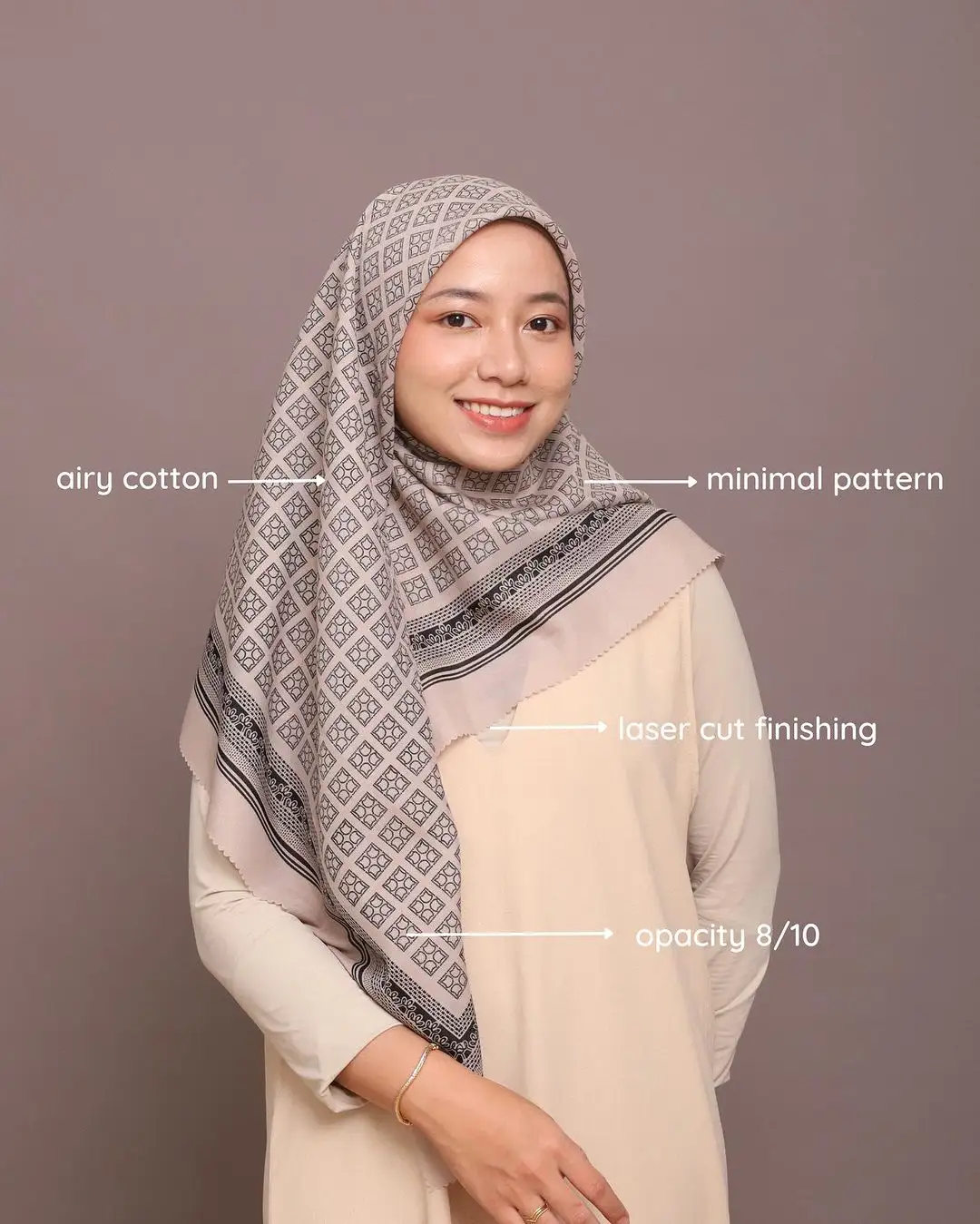 Motif sopan syal persegi voile katun ukuran jumbo syal jilbab bawal malaysia syal selendang gaya Jepang voile 40S untuk wanita muslim