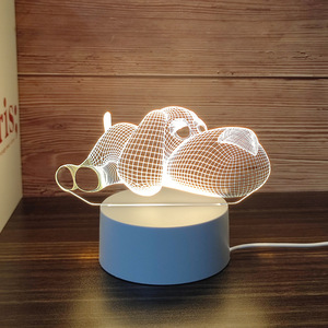 Lampe de nuit LED 3D créative, contrôle tactile, lumière tamisable, couleur et monochrome, lumière chaude, décoration moderne pour salon, corps de lampe en ABS - Product Image 1