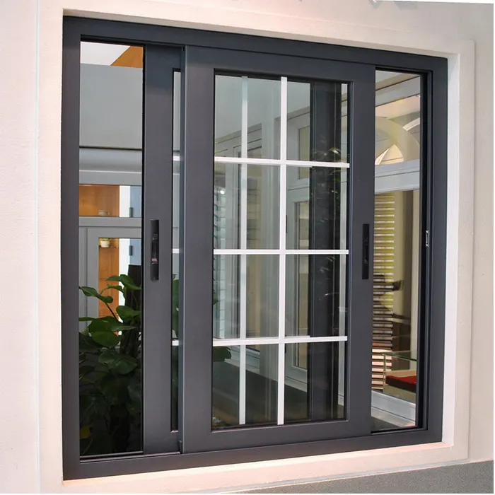 Madeira Grão Alumínio Janela Deslizante Impacto Furacão Alumínio Casement Window Equipamentos Para Fabricação De Janela De Alumínio