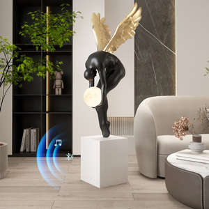 Décoration de maison nordique résine Angle Figurine lampe de luxe Bluetooth haut-parleur ange bureau décoration de la maison accessoires cadeau résine artisanat - Product Image 2