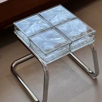 Ensemble de tables basses gigognes Bauhaus Mid-Century avec plateau en verre et rangement pour salon