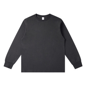T-shirt à manches longues pour homme, en coton 100%, 240GSM, uni, surdimensionné, streetwear, avec logo personnalisé, de haute qualité - Product Image 6