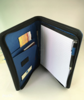 Portafolio de cuero PVC PU con logotipo personalizado en relieve, organizador de documentos, carpeta de archivos, bolsa organizadora portátil para negocios.