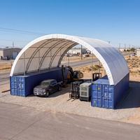 Carpa de Almacenamiento Industrial de Acero con Arco para Equipos y Vehículos, Contenedor de Doble Estructura Resistente, Refugio Tipo Domo
