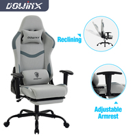 Chaise de jeu ergonomique Dowinx avec repose-pieds et massage lombaire, accoudoirs pour chaise d'ordinateur avec coussin appui-tête pour bureau, maison