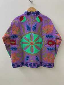 Chaqueta Corta Bordada de Algodón Floral, Abrigo Suzani, Abrigo Japonés de Primavera, Regalo Hecho a Mano para Ella, Mamá, Ropa Exterior Boho, India - Product Image 5