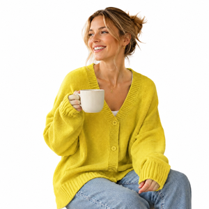 China Knitwear Supplier Custom Autumn Winter European American Style V-neck Button Knitted Women <b>Cardigan</b> <b>Sweater</b> with Pocket - Product Image 1