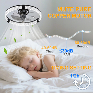 6-speed Nordic Modern Style Acrylic LED DC Motor Fan <b>Light</b> with <b>Remote</b> <b>Control</b> and Dimmable for Kitchen Application - Product Image 5