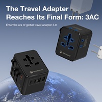 Wontravel PD QC3.0 Evrensel Şarj Adaptörü (ABD, İngiltere, Avustralya, AB, Global 3AC Prizli), USB Type C 45W Seyahat Adaptörü