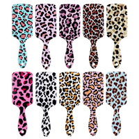 Brosse à cheveux démêlante à coussin d'air imprimé léopard, masseur de cuir chevelu, peigne de coiffure, cadeau pour femme, vente en gros, usine, Cepillo Paleta