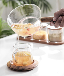 Pentola per il latte in vetro borosilicato pentola per zuppa piccola casseruola con manico in legno cucina di casa pentole pentola in vetro - Product Image 6