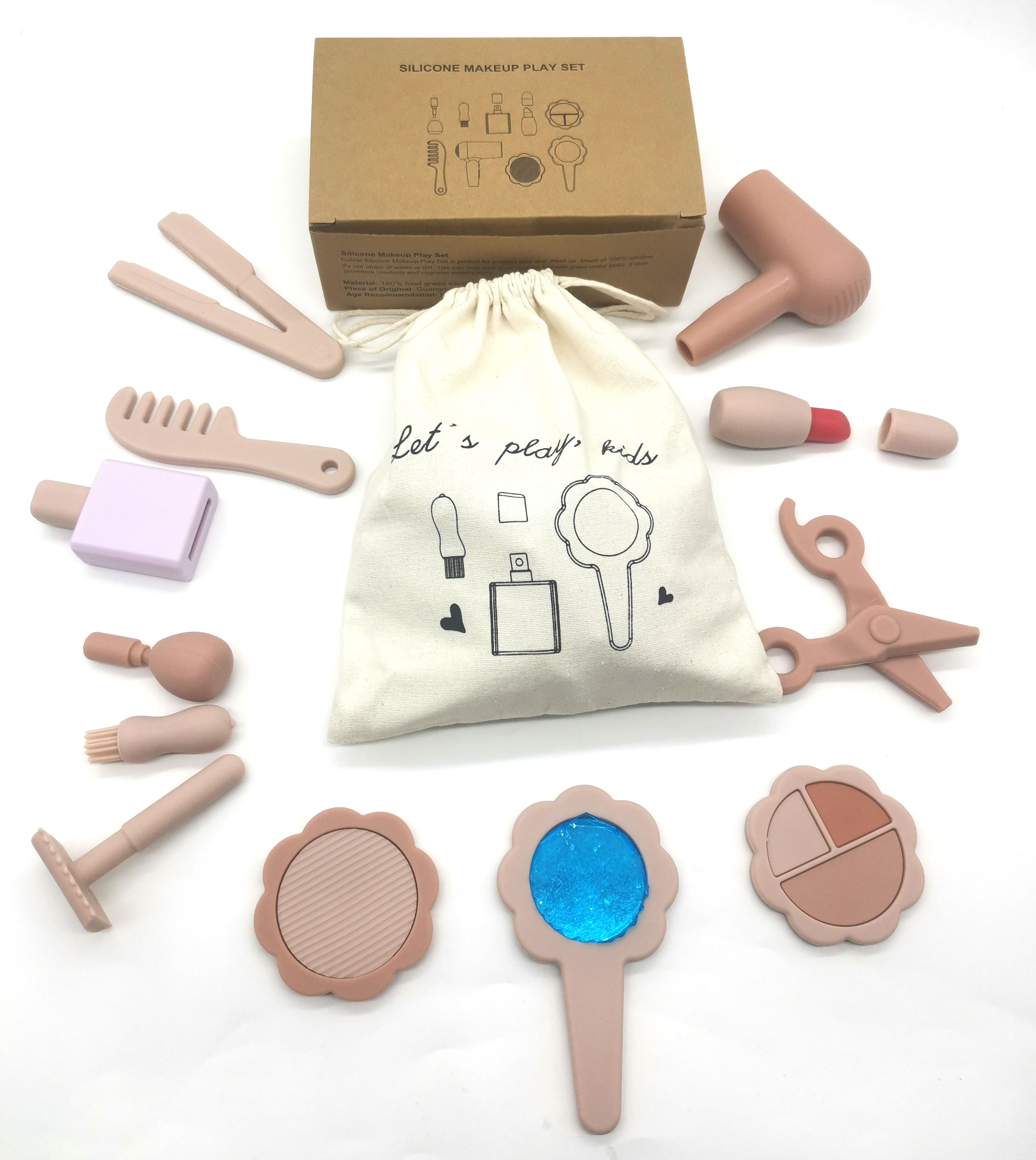 12pc brown salon+makeup set