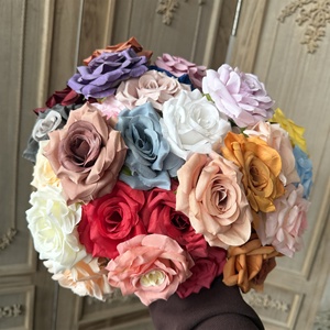Têtes de roses artificielles de 10 cm pour mariage, anniversaire, fête, accessoires de gâteau DIY, décoration murale - Product Image 2