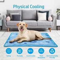 Tapis rafraîchissant pour animaux de compagnie, résistant aux morsures, rempli d'eau, avec motif flocon de neige pour chiens et chats - Utilisation estivale, luxe moderne, lavable
