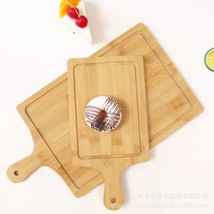 Solid wood pizza <b>tray</b> with handle, bamboo sushi cake <b>tray</b>, Western food wooden <b>tray</b>, tableware pizza board - Product Image 5