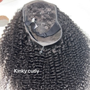 Parrucche Mezze con Cordoncino Regolabile in Capelli Umani Ricci <span class=keywords><strong>Pixie</strong></span> Grezzi Vietnamiti e Ricci Birmani per Donne Nere - Vendita all'Ingrosso - Product Image 5