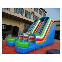 Toboggan aquatique gonflable à deux voies en PVC pour parc sportif, centre commercial et utilisation en extérieur pour les écoles maternelles