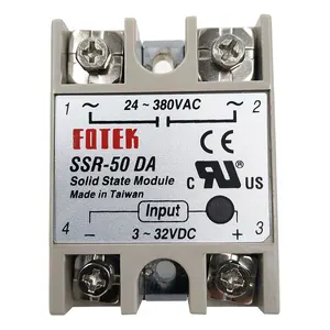 SSR-50DA Fotek Solid State Relay Module 3-32V Input 24-480V Output 50A SSR-50DA