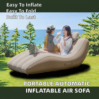 Chaise longue de loisirs pliable d'extérieur, canapé gonflable avec siège synthétique confortable pour se détendre