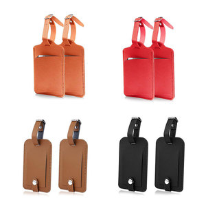 Factory Direct Custom Leather Luggage <b>Tag</b> Snap Button Privacy <b>ID</b> Holder & Baggage <b>Tag</b>, OEM Portable Suitcase Identifier - Product Image 2
