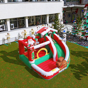 Castillo Inflable Navideño de PVC con Tobogán y Piscina de Pelotas para Niños, Juego Comercial para Exteriores - Product Image 3
