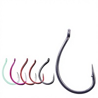 Hameçons en gros WACKY KL51202 Hameçons inversés pour leurres de pêche au bar, épaissis, phosphorescents, barbelés, en téflon, pour la pêche en lac, 50 pièces