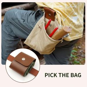 Bolsa de Lona Plegable para Cinturón, Bolsa de Recolección de Frutas, Bolsa Multiusos para Bushcraft, Cesta de Almacenamiento para Camping y Senderismo - Product Image 4