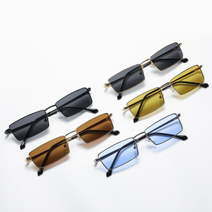 Fashionable New Men's and Women's Outdoor Driving Beach Sunscreen Color Metal Square Sunglasses - Product Image 1