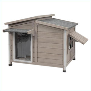 บ้านสุนัขไม้ขนาดใหญ่กันฝนสำหรับกลางแจ้ง ขายดี พร้อมหน้าต่างระบายอากาศ ขายส่ง บ้านสุนัขกันน้ำ - Product Image 2