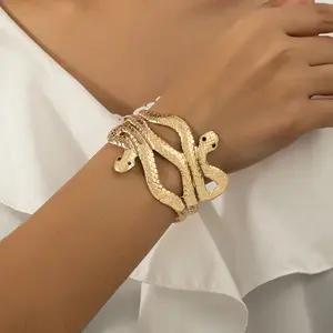 Sisslia新款上市18k金手链时尚埃及克娄巴特拉漩涡蛇臂袖口袖口女性臂章手链