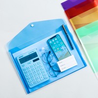 Sac à documents en plastique transparent et étanche, couleurs personnalisées, A4 avec bouton pression, pour le bureau et l'école