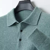 Chemise à manches longues en cachemire de haute qualité, chemise en cachemire 100% tricotée, pull pour homme