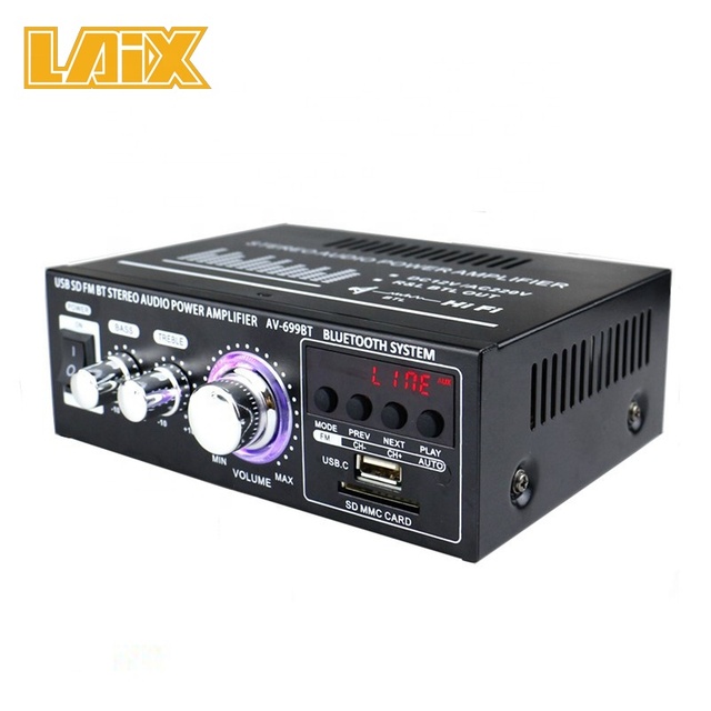 Hifi Mini Blue--tooth Amplifier for Mp3 Player with 110V and 220V  Audio Stereo Power FM Radio Support 12V Car Amplifier