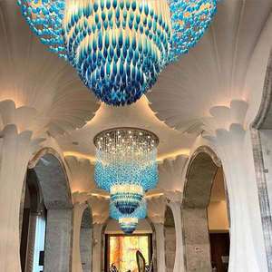 Tùy chỉnh lớn cao Trần Raindrop ánh sáng mặt dây chuyền treo ánh sáng Waterdrop khách sạn Đèn chùm sang trọng - Product Image 4