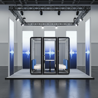 UNIBOOTH Cabine téléphonique insonorisée mobile moderne pour réunions, module de bureau à installation rapide, pour immeubles de bureaux de haute précision