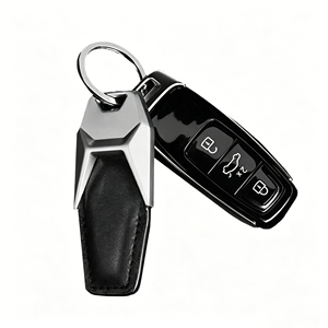 พวงกุญแจหนังแฟชั่น Mecar พวงกุญแจของขวัญสำหรับ BMW Mercedes-Benz Audi VW โลโก้ตามสั่ง - Product Image 1