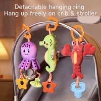 Jouets de dentition pour bébé Tumama, hochet en peluche, hippocampe marin, pieuvre, homard, jouet suspendu pour lit de bébé, siège auto, poussette, jouet doux à cloche
