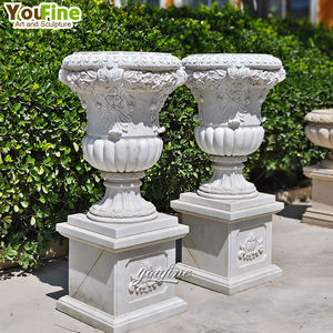 Vases anciens <span class=keywords><strong>grand</strong></span> <span class=keywords><strong>Pot</strong></span> de fleurs en marbre, jardinière intérieure et extérieure, sculpture à la main - Product Image 6
