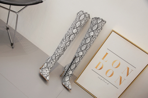 Mới Nhất Dài Khởi Động Phụ Nữ Giày Cao Gót 10 Cm Phụ Nữ Gót Giày Sexy Giày Cao Rắn Da Tùy Chỉnh Đùi Cao Phụ Nữ Khởi Động Phụ Nữ - Product Image 6