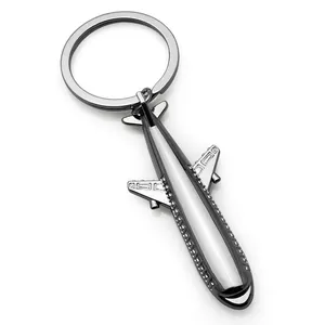 מתכת מטוס מפתח טבעת נסיעות בטוח מתנות דיילת טייס Keychain DIY קסם מטוס Keychain