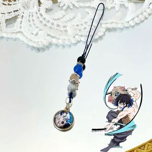 New Wholesale 15 Design Tanjirou Nezuko Zenitsu Anime Character Metal Mobile Phone Keyring <b>Bag</b> <b>Charm</b> Handbag Pendant Accessories - Product Image 3