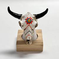 Nouveauté : Ensemble collier et bague en résine avec pendentif tête de taureau, ornement en fil ciré avec breloque corne, personnalisé pour Halloween, bijoux tête de bœuf stylés