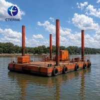 Plateforme flottante autoportante hydraulique pour projets de maintenance fluviale
